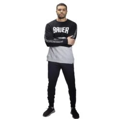 Bauer S22 Overbranded Men's Crewneck Sweatshirt - Black/Grey
