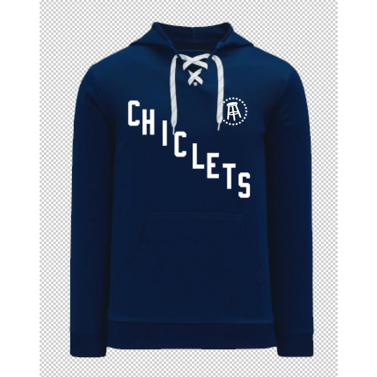 Spittin' Chiclets Lacer Unisex Hoodie - Navy/White 3 Spittin' Chiclets Lacer Unisex Hoodie - Navy/White